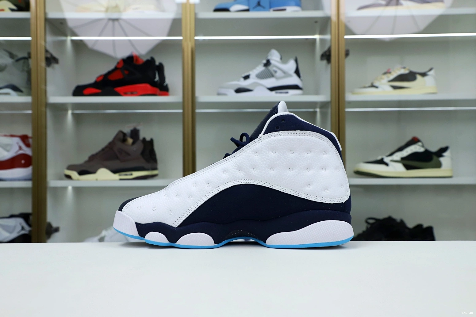 POWDER WHITE OBSIDIAN 414571-144 AIR 13 JORDAN RETRO BLUE 1001
